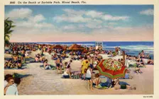On the beach at Surfside Park, Miami Beach, Florida, 1938