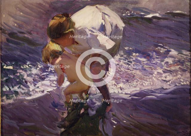 On the beach. Artist: Sorolla y Bastida, Joaquín (1863-1923)