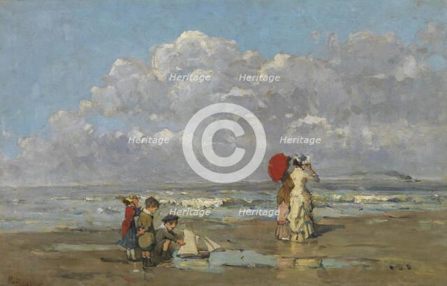On the Beach, c1870-1888. Creator: Pericles Pantazis.