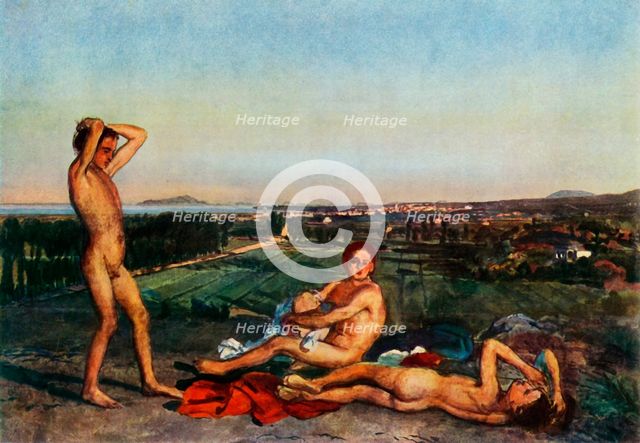'On the beach in the Bay of Naples', 1830s, (1965). Creator: Aleksandr Ivanov.