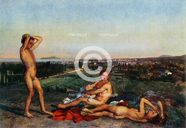 'On the beach in the Bay of Naples', 1830s, (1965). Creator: Aleksandr Ivanov.