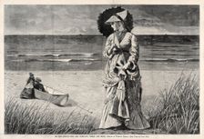 On the Beach - Two are Company, Three are None, 1872. Creator: Winslow Homer (American, 1836-1910)