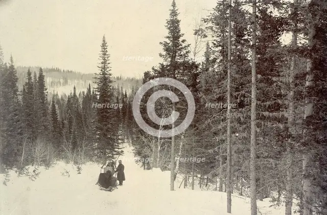On the Biisk Line Between the Settlements of Kliuchi and Andreevsk: View on the Biisk Link..., 1909. Creator: Nikolai Georgievich Katanaev.