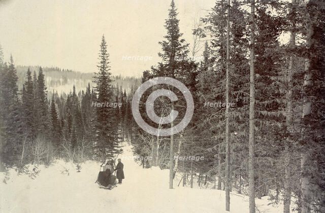 On the Biisk Line Between the Settlements of Kliuchi and Andreevsk: View on the Biisk Link..., 1909. Creator: Nikolai Georgievich Katanaev.