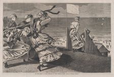 On the Bluff at Long Branch, at the Bathing Hour (Harper's Weekly, Vol. XIV), August 6, 1870. Creator: Unknown