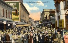 On the Bowery, Coney Island, New York City, New York, USA, 1916