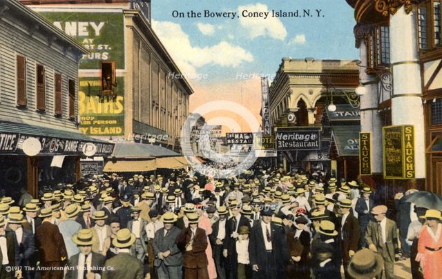 On the Bowery, Coney Island, New York City, New York, USA, 1916. Artist: Unknown