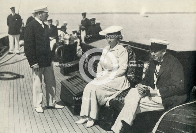 'On the Britannia with King George and Sir Charles Cust', c1920, (1951). Creator: Unknown.