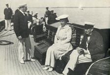 On the Britannia with King George and Sir Charles Cust c1920, (1951). Creator: Unknown