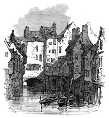 On the canal, Abbeville, 1871. Creator: Unknown