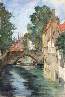 On the Canal, Bruges, 1928. Creator: Cass Gilbert