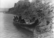 On the Columbia-Wishham (i.e., Wishram), c1910. Creator: Edward Sheriff Curtis