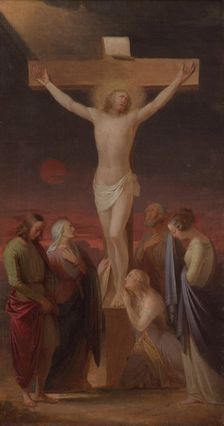 On the Cross, sketch of the altarpiece of Pielisjärvi church, 1848. Creator: Berndt Godenhjelm