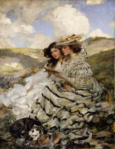 On the Dunes (Lady Shannon and Kitty), ca. 1900-1910. Creator: James Jebusa Shannon
