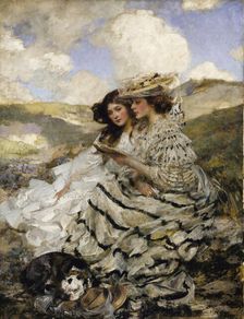 On the Dunes (Lady Shannon and Kitty), ca. 1900-1910. Creator: James Jebusa Shannon