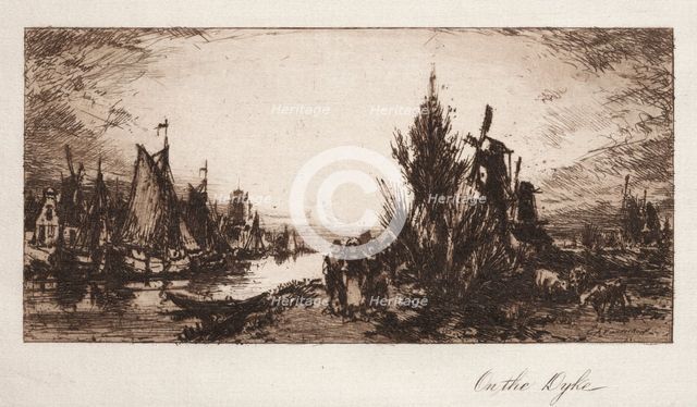 On the Dyke, 1885. Creator: Charles A. Vanderhoof (American, 1928).