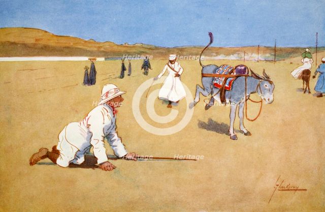 'On the Dam Road, Assouan', 1908.  Creator: Lance Thackeray.