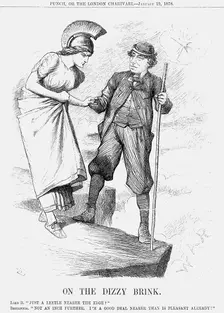 On the Dizzy Brink 1878. Creator: Joseph Swain