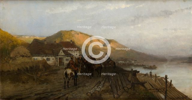 On the Dniester River, 1875. Creator: Jozef Brandt.