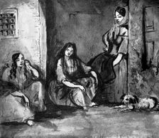 On the Door-step 19th century, (1930). Artist: Constantin Guys