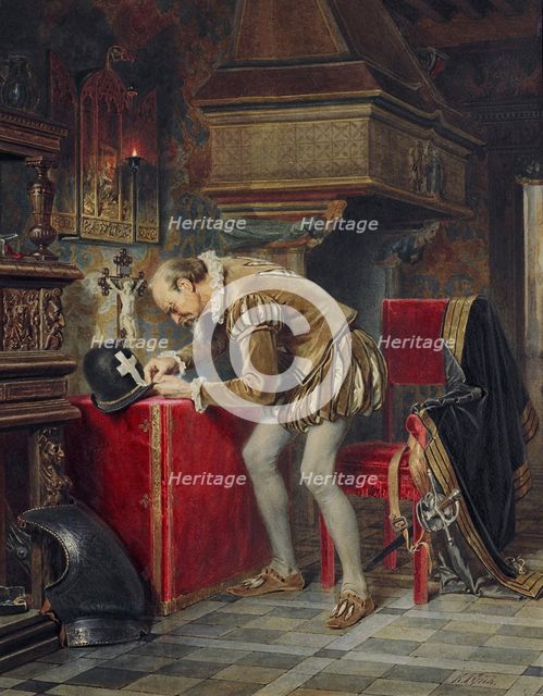 On the Eve of St. Bartholomew's Night, 1868. Artist: Gun (Hun), Karl Fyodorovich (1830-1877)