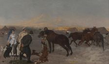 On the Farm, 1875. Creator: Jozef Chelmonski