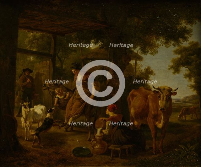 On the farm, A scene from rural life, Second Half of the 18th cen..