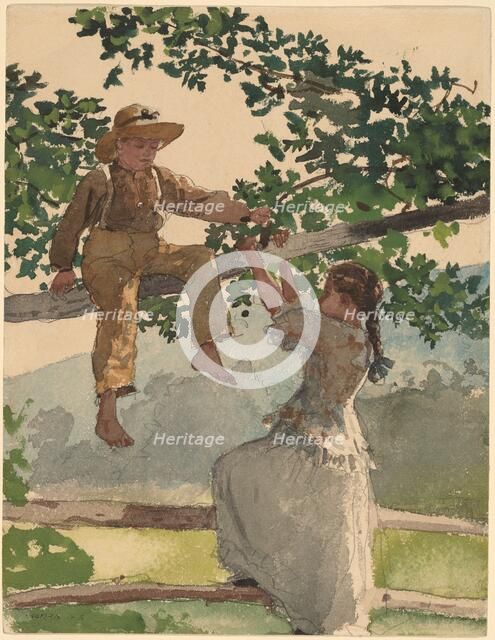 On the Fence, 1878. Creator: Winslow Homer.