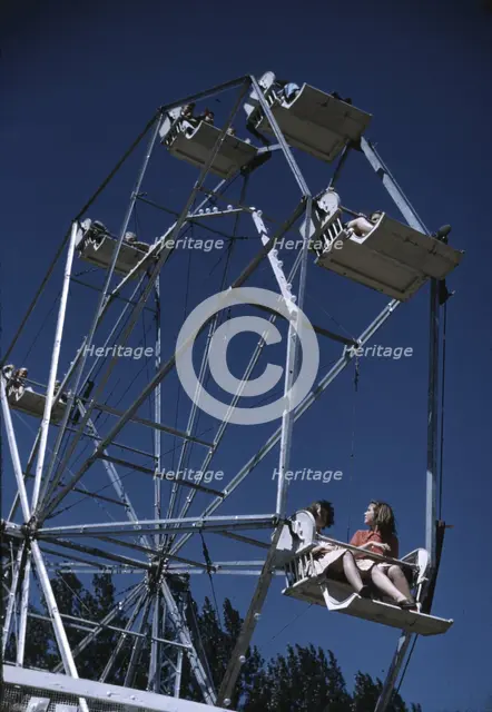 On the ferris wheel at the Vermont state fair, Rutland, 1941. Creator: Jack Delano.