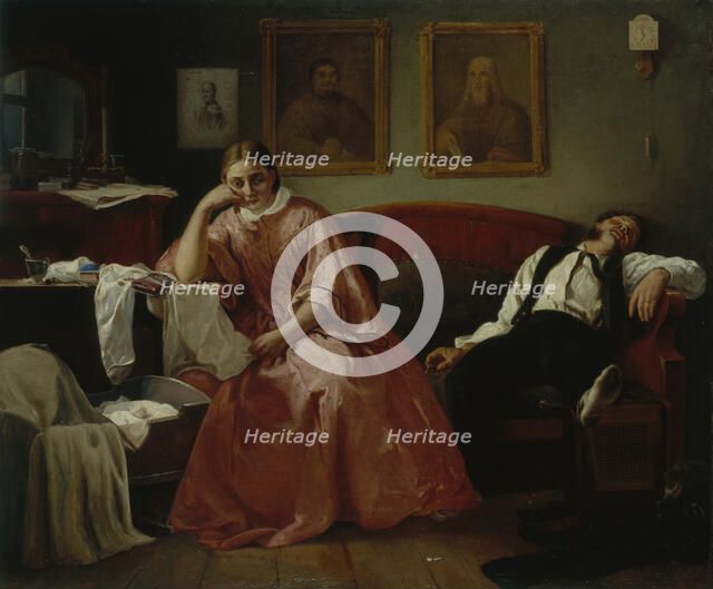 On the first of the month. Artist: Koshelev, Nikolai Andreyevich (1840-1918)