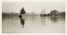 On the Flood, 1887. Creators: Peter Henry Emerson, Walter L. Colls