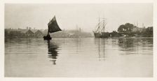 On the Flood, 1887. Creators: Peter Henry Emerson, Walter L. Colls