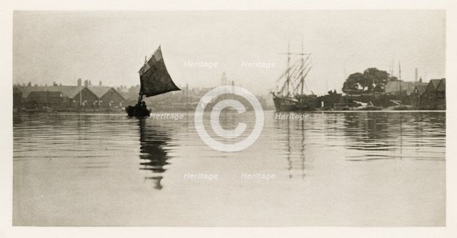 On the Flood, 1887. Creators: Peter Henry Emerson, Walter L. Colls.