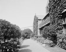 On the front terrace, country home of W.E.S. Griswold, Lenox, Mass., c.between 1910 and 1920. Creator: Unknown