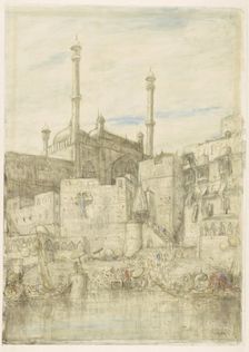 On the Ganges at Benares, c.1877-c.1932. Creator: Marius Bauer