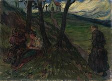 On the hill below the Church, around 1919. Creator: Gustav Mally