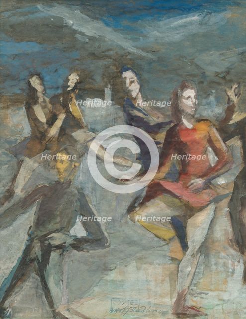 On the ice rink, 1946. Creator: Bedrich Hoffstädter.