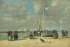 On the Jetty, c. 1869/1870. Creator: Eugene Louis Boudin