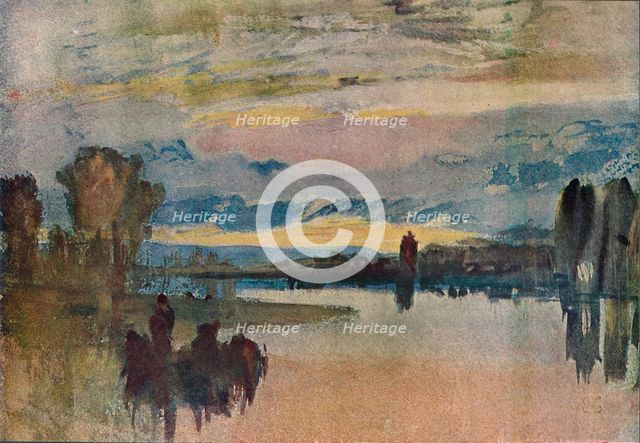 'On the Lake at Petworth - Evening', 1909. Artist: JMW Turner.