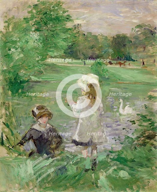 On the lakeside (Au bord du lac), 1883. Artist: Morisot, Berthe (1841-1895)