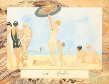 On the Lido, from Le Bonheur du Jour ou, Les Graces à la Mode, 1924. Creator: Barbier, George (1882-1932)