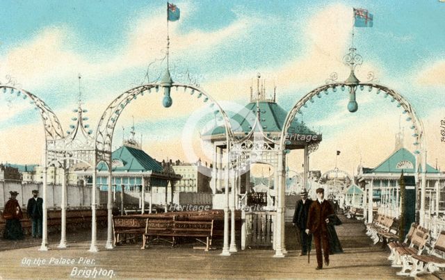 On the Palace Pier, Brighton, Sussex, c1900s(?). Artist: Unknown