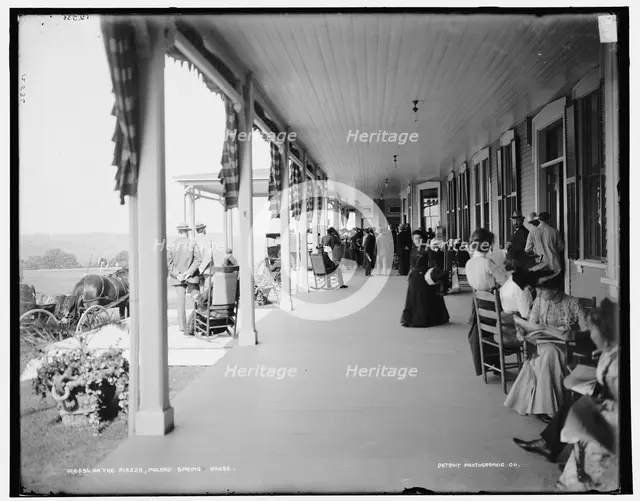 On the piazza, Poland Spring House, between 1890 and 1901. Creator: Unknown.