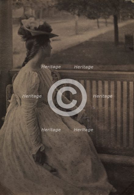 On the Porch (Julia Hall McCune), c. 1897. Creator: Clarence H. White (American, 1871-1925).