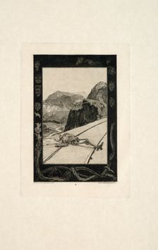 On the Rails, plate eight from On Death, Part I, 1889. Creator: Max Klinger