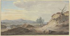 On the right, a sandy slope with a withered tree, at whose base two women and two men... Creator: Gerrit Toorenburgh