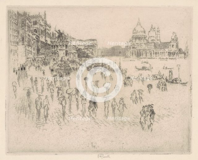 On the Riva, from Pennell's Window, 1883. Creator: Joseph Pennell.