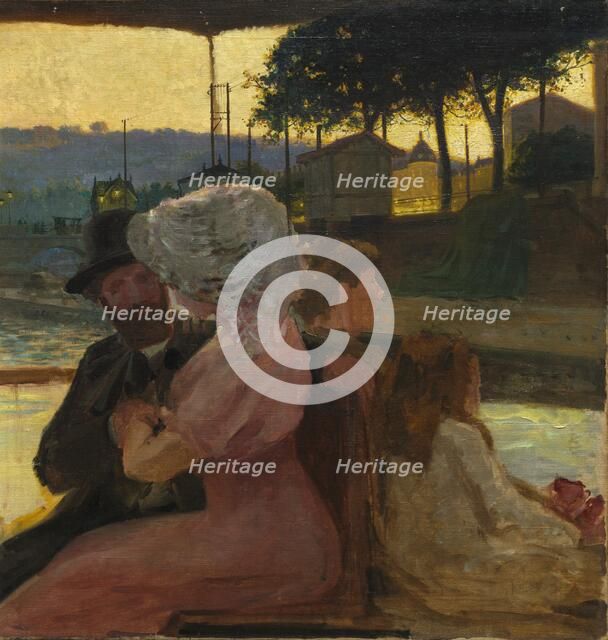 On the River, c. 1900. Creator: Henri-Edmond Cross (French, 1856-1910), attributed to.