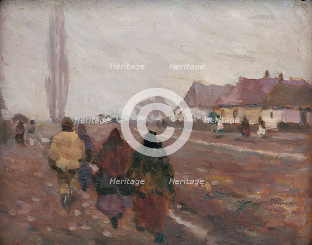 On the Road from the Michalovice Market, 1915. Creator: Teodor Jozef Mousson.