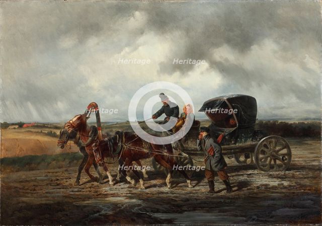 On the road to the tooth puller, 1873. Artist: Sverchkov, Nikolai Yegorovich (1817-1898)
